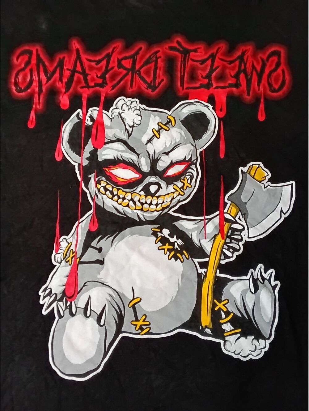 DABA Sweet Dreams T-Shirt 3XL Black Cotton Zombie Bear